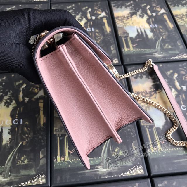 Gucci包 古馳女包 510304淺粉 Gucci新款鏈條包 Gucci單肩斜挎包  gudj1172